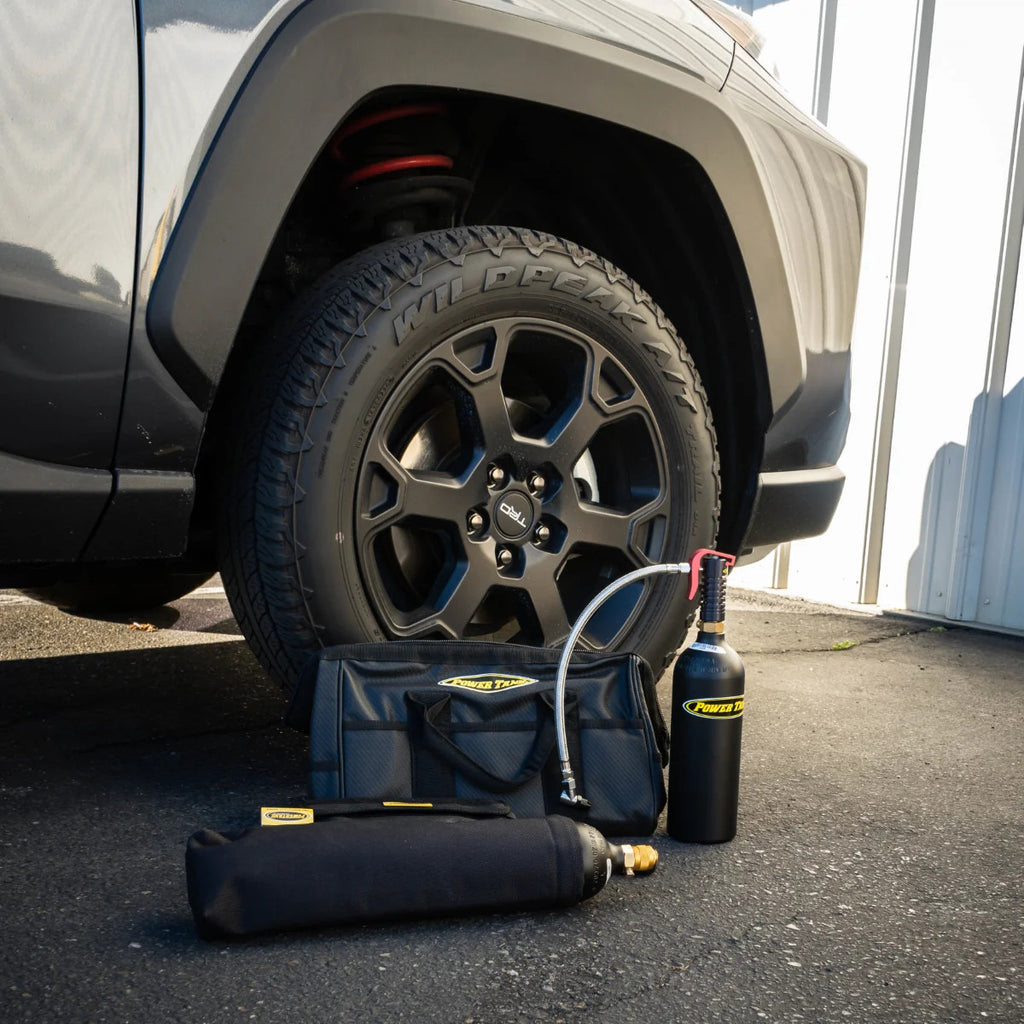 Tire Air-Up and Repair Kit with Mini Power Tank CO2 Air Source